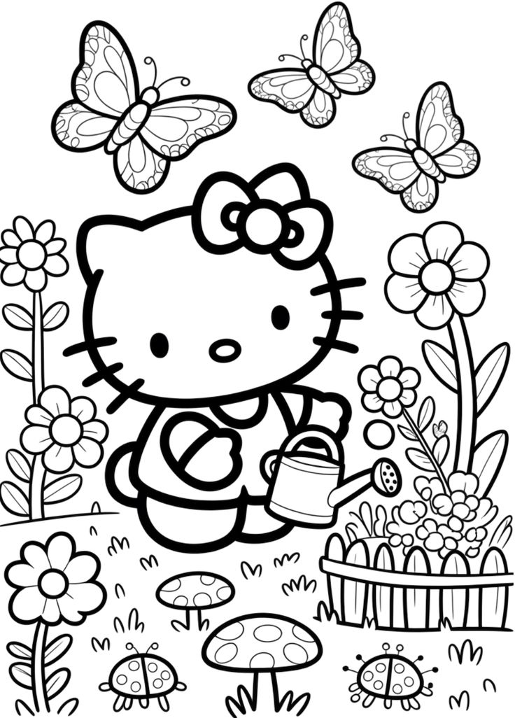 printable hello kitty coloring pages - coloring sheet