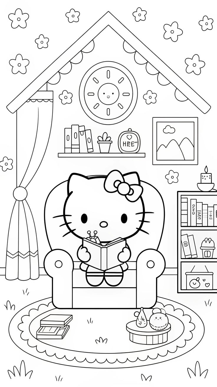 hello kitty coloring page - coloring pages for adults