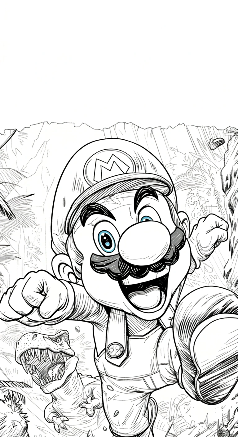 mario coloring page - coloring pages for kids